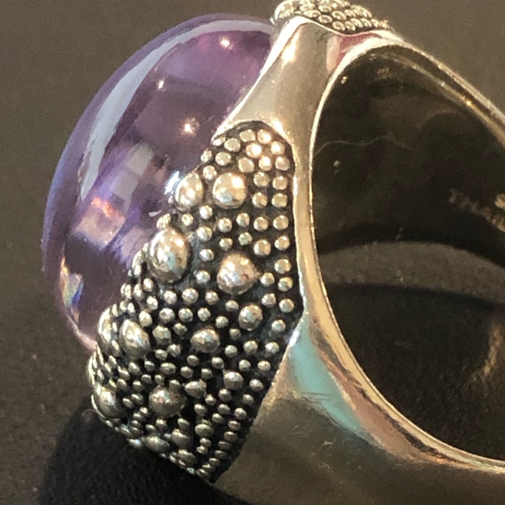 MICHAEL DAWKINS Starry Night Amethyst Sterling Silver 925 Ring Sz 8.75 - Picture 4 of 17
